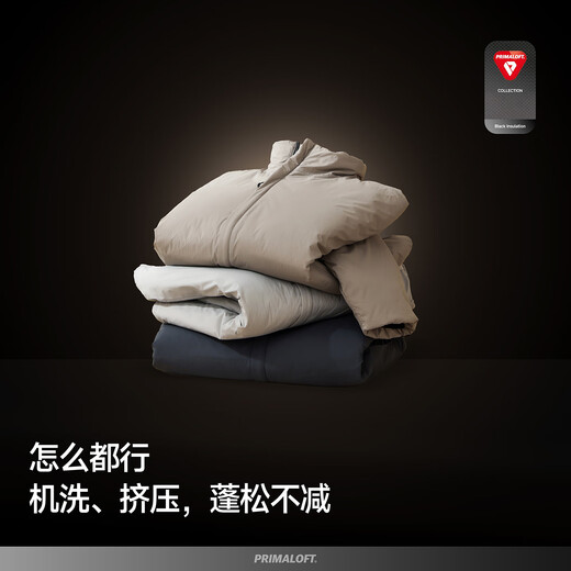 RESTICK Nuanyu 133G black label P cotton jacket winter PrimaLoft minimalist stand collar jacket light gray M