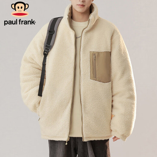 Big-mouthed monkey (paul frank) double-sided cotton coat for men in winter thickened velvet jacket for men warm cotton coat and jacket for men light army green L