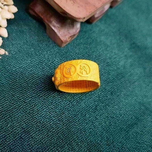 GAUSS CARLER Old Phoenix 999 gold pure gold gold-plated silver-plated Pixiu ring open retro non-fading men's ring Pixiu open ring same style 6.8 g