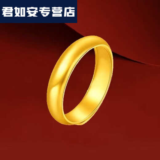 Chienglao Old Phoenix Gold Store Model 9999 Pure Silver Ancient Method Heritage Gold-coated Silver Ring Couple's Ring Men's and Women's Valentine's Day Polish