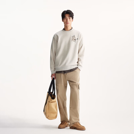 JACK&JONES Men's Sweater Fashionable Versatile Printed Velvet Round Neck Loose Casual Warm Long Sleeve Top 225333094