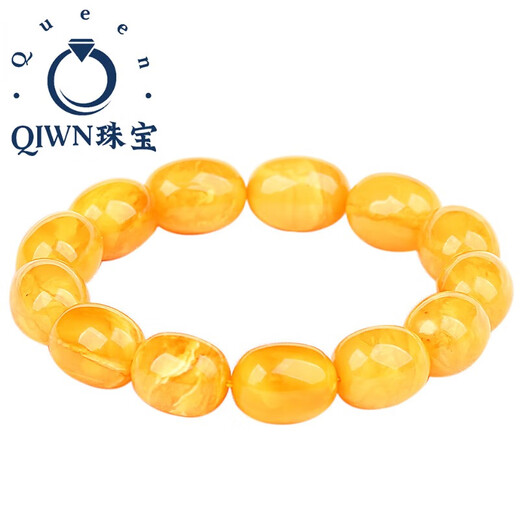 QIWN Natural Old Beeswax Bracelet Presbyopic Wax Amber Bracelet Date Bead Single Circle Men's and Women's Close Wax Buddha Bead Bracelet 20MM+, ZY5370, about 53.7 grams