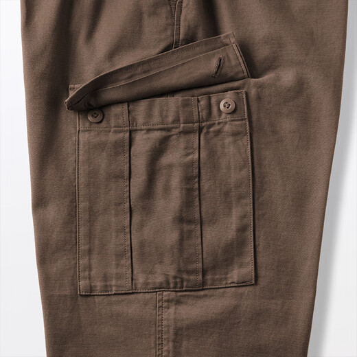 MUJI Men's Washed Cotton Lightweight Overalls Men's Long Pants Casual Pants Men's Fall 25 AE109A5A Brown S (165/72A)
