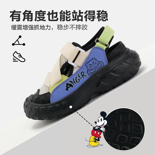 Disney Disney Children's Sandals 2025 Summer New Lightweight Breathable Running Shoes for Boys and Girls Black 36