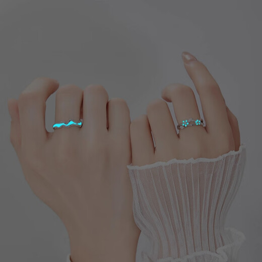 HEXI forget-me-not pure silver 999 couple rings, high-end sterling silver rings for boyfriend and girlfriend, Valentine's Day Valentine's Day 520 gift, forget-me-not couple rings/free engraving