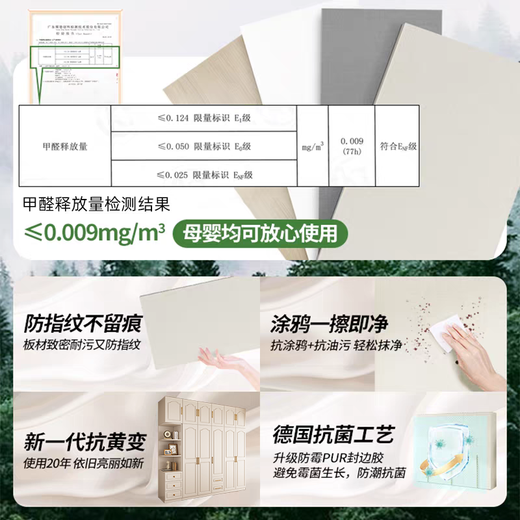 Yifansen Package Installation Solid Wood Wardrobe Home Bedroom Cream Style Storage Wardrobe Multi-Function Cabinet Large Wardrobe Length 240 Height 200 Depth 55 Main Cabinet Six Doors