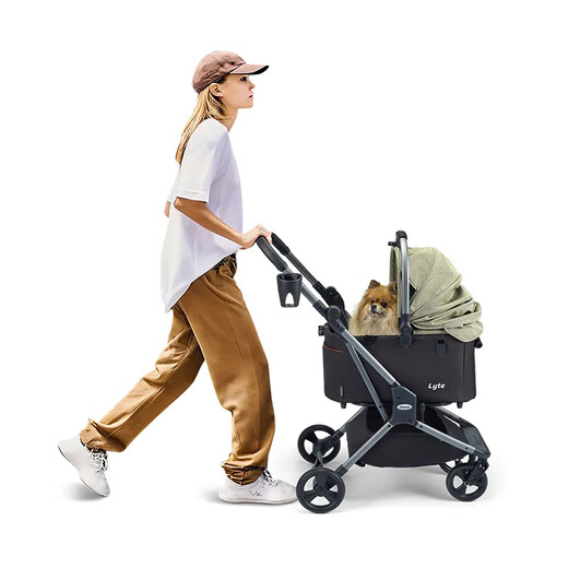 Ibiyaya (ibiyaya) China Taiwan FS2591 Hunde-Kinderwagen, Katzen-Kinderwagen, abnehmbarer Korb, Auto-Nest, Algengrün