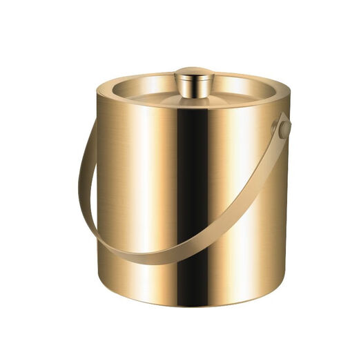 Cool season stainless steel ice bucket high-end double-layer thermal insulation and cold insulation with lid bar KTV commercial champagne beer red wine home silver double-layer 1.6L