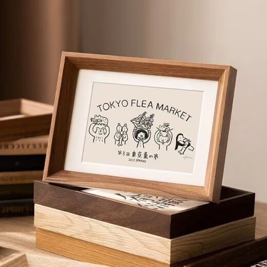 Wooden photo frame for setting up photo frame six, six, seven, eight, eight, ten, 10-inch A4 photo frame, calligraphy picture frame for wall hanging, versatile and atmospheric, wood color (with cardboard) A4-inch inner diameter 21cm*29.7cm (can be placed horizontally or vertically)