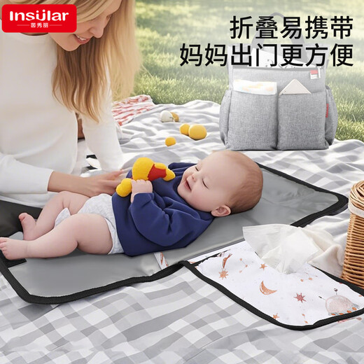 Insular water baby diaper pad baby outdoor foldable diaper changing mat baby portable diaper pad diaper pad black rhombus one size