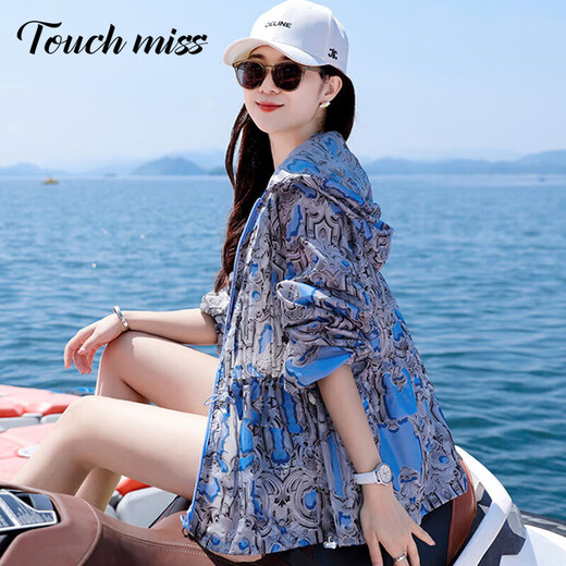 塔驰密司轻奢时尚洋气防晒衣女2025夏季新款宽松休闲轻薄透气上衣连帽外套 白色 M 80-120斤