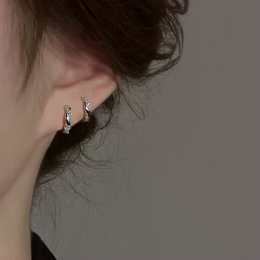 Nilan Fat Donglai same style pt950 platinum earrings for women PT950 ear buckle with diamond feel platinum earrings moissanite ear ring light twist diamond