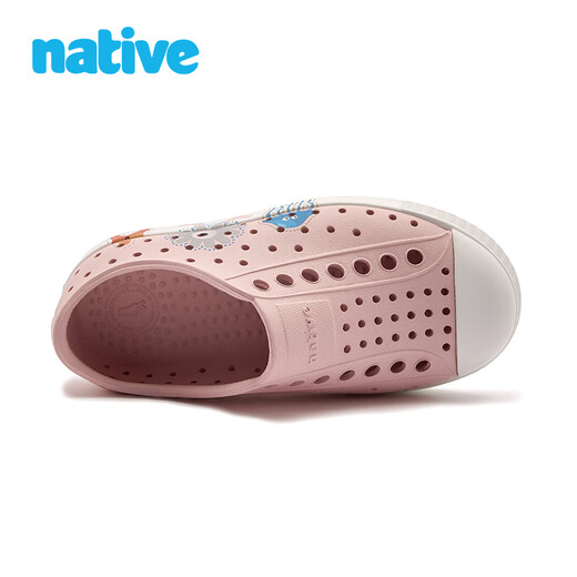 Native children's clogs jefferson such as whales to the sea series boys and girls sandals beach shoes river shoes slippers lotus pink | underwater world | white 29 (children's shoes 190mm)