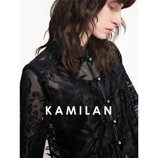 Kamilan Retro Stand Compet Button Butting Jacket для женщин весна и летом 2025 г.