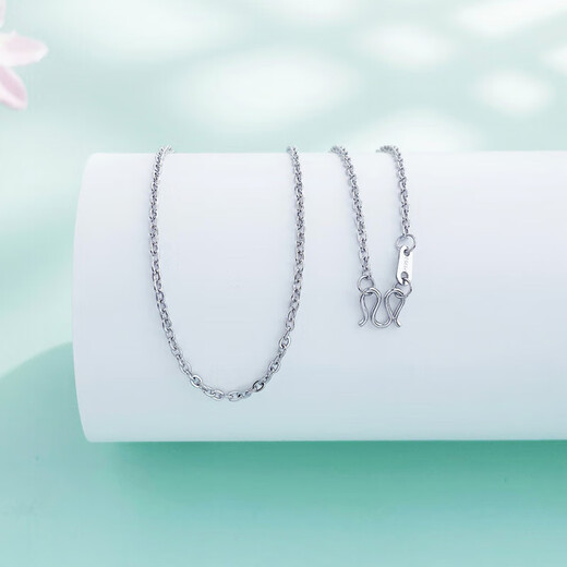 China Gold (CHINA GOLD) platinum necklace pt950 platinum O-shaped chain plain chain for men and women new birthday Qixi Festival gift for girlfriend and wife, about 6.4g