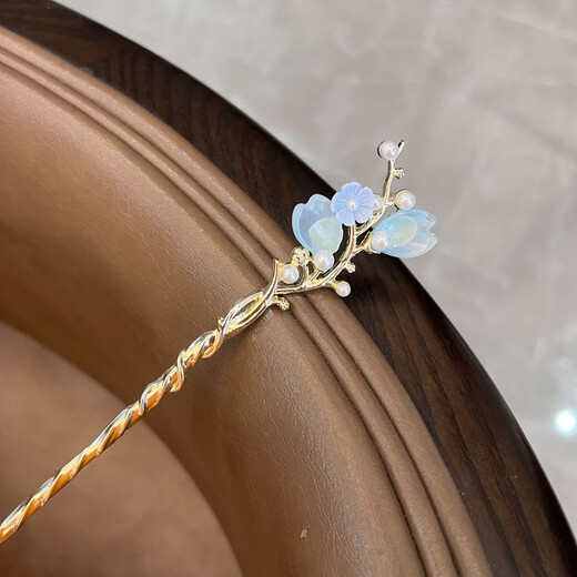 Shena's high-end style tassel hairpin for women, new Chinese style ancient style Hanfu headwear, hairpin, Chinese style cheongsam hairpin, ten miles of peach blossom, blue