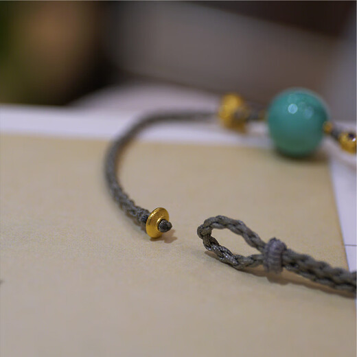 Libiao Linglongji Jewelry hand-woven 18k gold accessories natural ore turquoise bracelet with summer bracelet versatile bracelet (hand circumference 13-15CM)