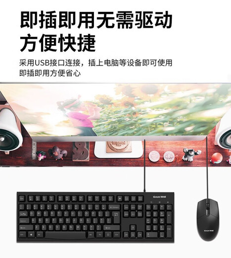 GreatWallKM118 Tastatur- und Mausset für Notebook-Desktop-Computer, universelle kabelgebundene Tastatur und Maus. GreatWall KM118 schwarzes Bürotastatur- und Mausset