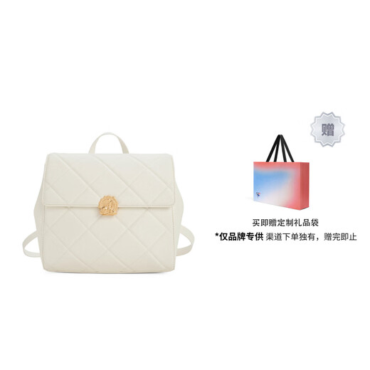 凯文克莱（Calvin Klein）小ck疯狂动物城系列朱迪菱格纹后压花书包背包双肩包中号女款多色 Black黑色