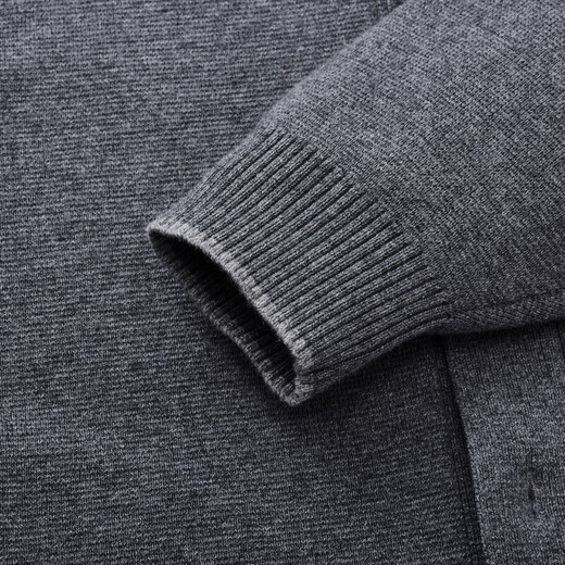 Jiumuwang Shopping Mall Same Style Men's Sweater Men's 2025 Spring New Comfortable Sheep Wool Single-breasted Stand-up Collar Sweater JX Slim Version + Asphalt Gray + FK1552612 XL 180/100A(52)