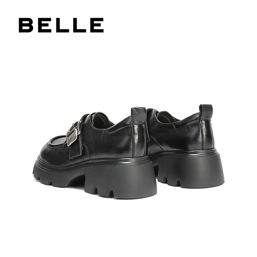 Belle Zhang Linghe recommends black loafers for women, shopping mall style cowhide thick-soled jk shoes E1Z1DCM5 black 38 (240mm)