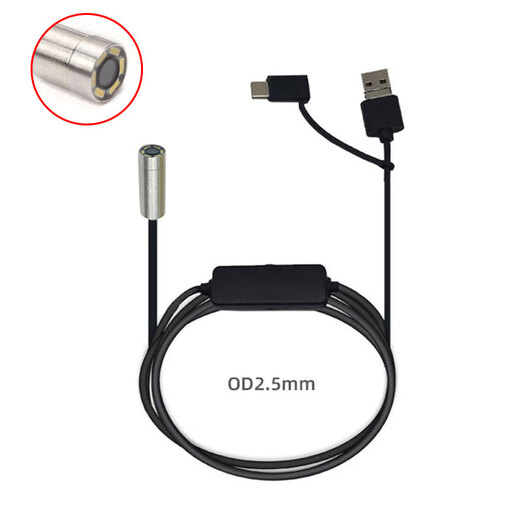 Diámetro de lism de 5.5 mm de alta definición en endoscopio industrial Módulo de mantenimiento de automóviles de detección del motor OV9734 80 Profundidad de campo 30-80 mm+1.5 metros Línea
