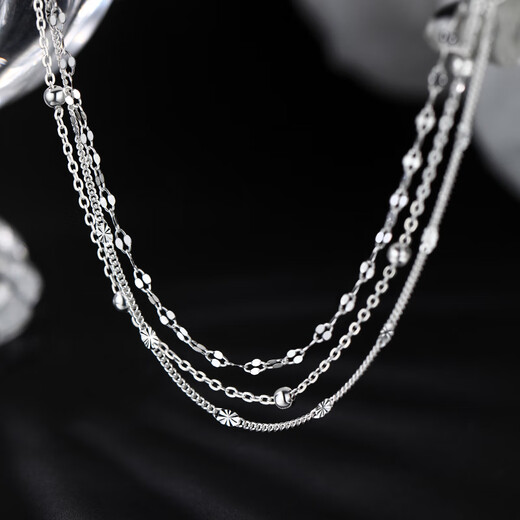 Qingyu 925 sterling silver three-layer chain bracelet bracelet with a sense of best friend niche design bracelet 925 silver three-layer chain bracelet