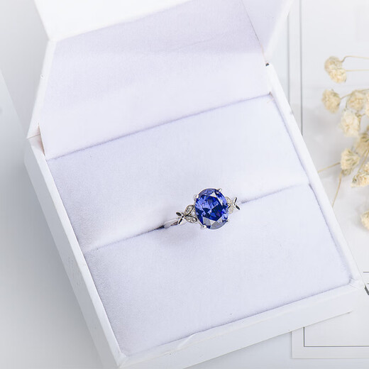 Yuying S925 sterling silver sapphire ring women's tanzanite sapphire ring live women's ring gemstone jewelry jewelry ring