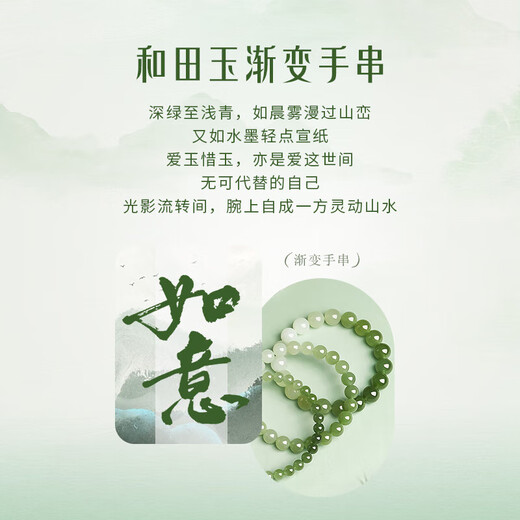 ALLOVE Gradient Hetian Jade Bracelet Women's Light Clear Water Jasper Bracelet Girls Birthday Gift for Girlfriend, Wife, Mom