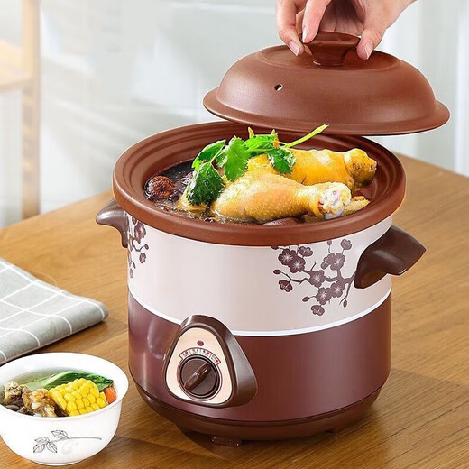 Electric stew pot, steamer, electric cooking pot, stew pot, casserole pot, stew and steam, all-in-one food supplement pot, stew soup cup, electric stew pot, electric casserole pot, stew pot, stew water-proof porridge, multifunctional red porcelain electric stew pot 4.5L
