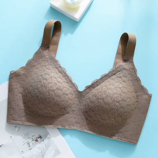 Intingsha Women's Underwear Without Wires, Push-Up, Anti-Sagging, Adjustable Bra, Thin, Comfortable, Secondary Breast Control, Brown 2XL =40/90BCD 140-160Jin Jin is equal to 0.5kg