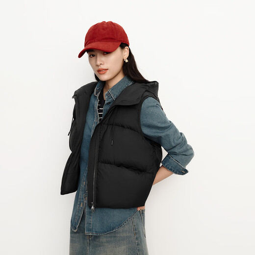 Semir down vest for women winter 90 down waterproof hooded solid color 2025 simple style layering 109725103002