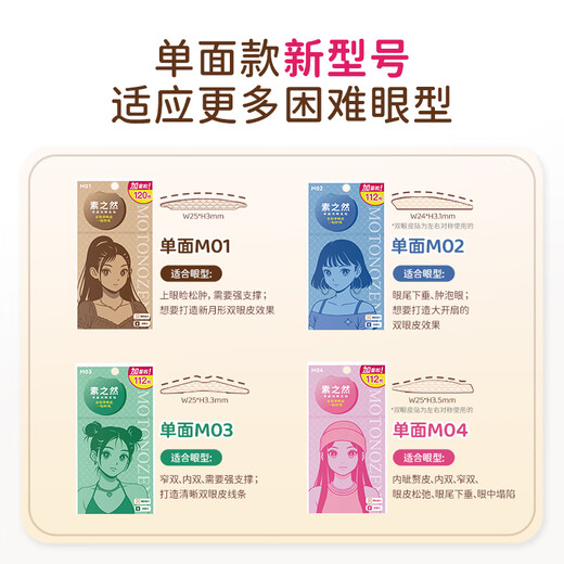 Su Zhiran double eyelid patch with added volume, skin color, invisible, natural swollen eye bubbles for men and women, single sided M04112 pieces