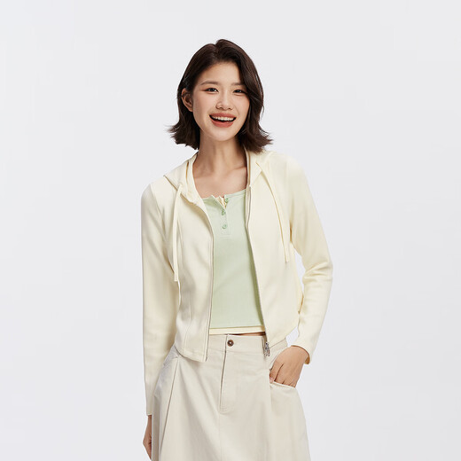 Semir [même style dans le centre commercial] Veste pour femmes pour femmes courte serré diminotant 2025 Automne Nouvelle veste à capuche de couleur unie Milky White 10501 S