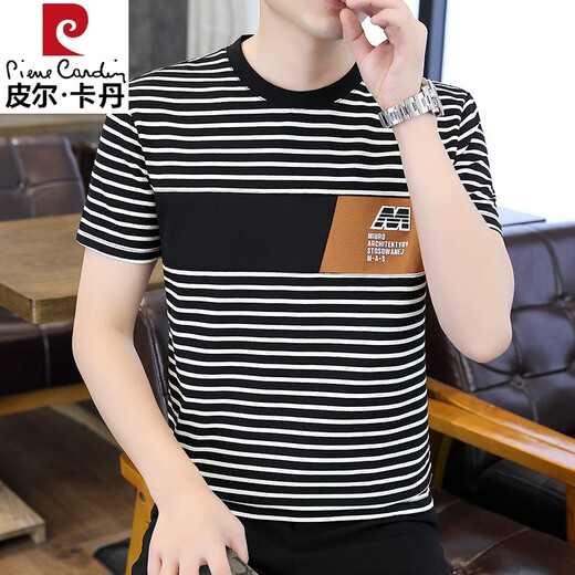 Pierre Cardin 2025 T-shirt à manches courtes pour hommes T-shirt à la mode d'été Sweat-shirt à manches à manches à manches 2025 Top décontracté 9898 White M