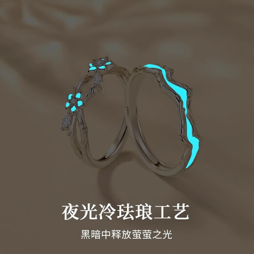 HEXI forget-me-not pure silver 999 couple rings, high-end sterling silver rings for boyfriend and girlfriend, Valentine's Day Valentine's Day 520 gift, forget-me-not couple rings/free engraving