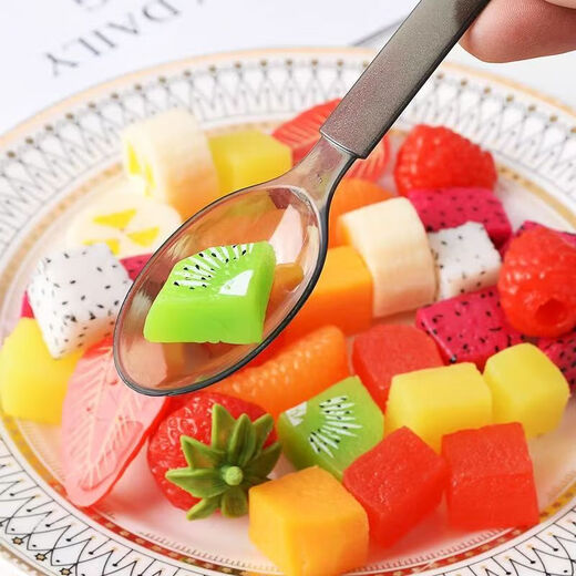 Disposable spoon plastic commercial fast food packaging American style independent packaging special thickened dessert tableware spoon transparent simple packaging continuous folding American style extra thick 50 pieces