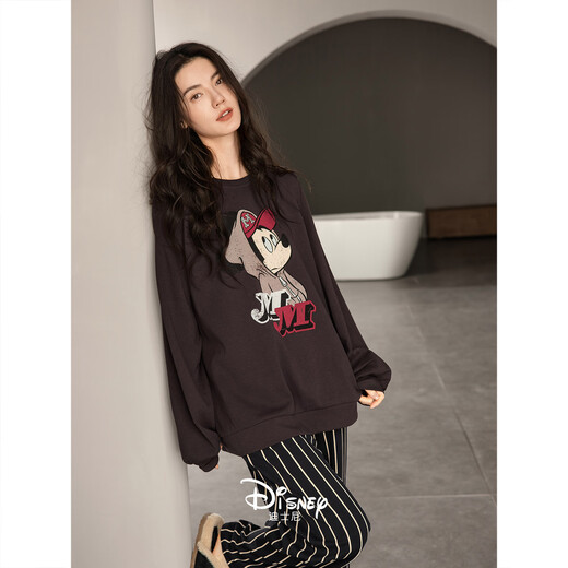 Benny Bear Beiyan Disney Couple Pajamas Women's Spring and Autumn Cute Mickey Long Sleeve Home Clothes Men's Large Size Soft Cotton Suit C20965 Women's M Size