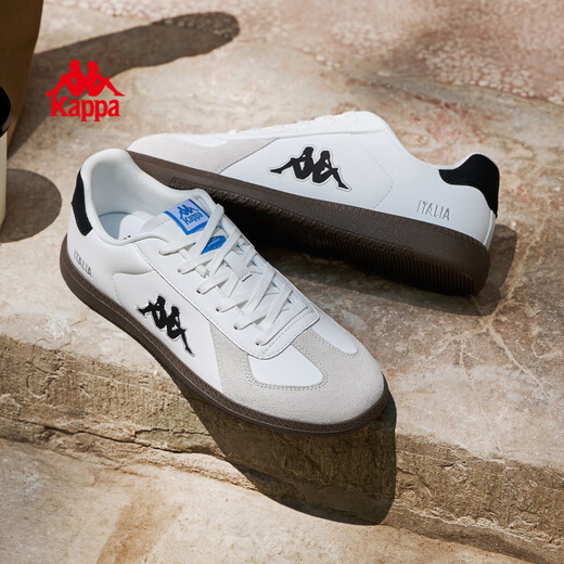 KAPPA women's shoes versatile German training shoes for women 2025 summer new breathable casual sneakers retro lightweight shoes for women classic white/black 38