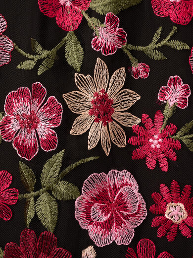 Adrianna Papell Women's Embroidered Short Dress, Pink Multicolor, 8 Pink Multicolor 8