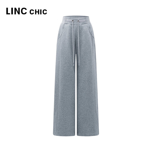 Jin Yujie 2025 Autumn New Product Velvet Casual Pants Long Women's Loose Warm Straight Wide Leg Pants S253KP479Y Dark Gray S Suitable for 100Jin Jin is equal to 0.5kg or less