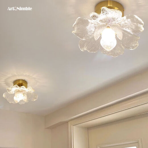 Petal Aisle Light Corridor Modern Simple Internet Celebrity Balcony Light Stair Light Entry Entrance Cloakroom Ceiling Lamp Petal Clear Light Style (Three Color Changing Light)