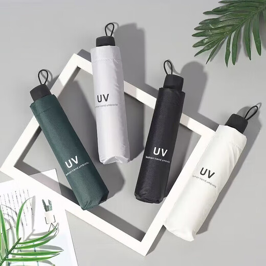 Best Selling Millions 8-Bone Manual Folding Vinyl Sunscreen UV Protection Sun Shade Rain or Rain Umbrella Automatic Black UV