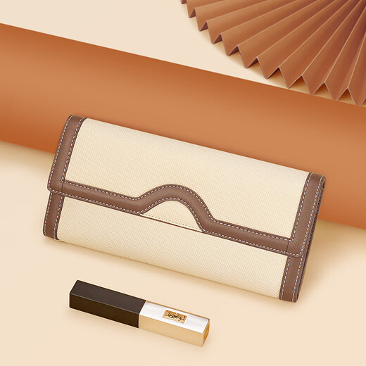 Williampolo Kaiser Paul Mode kleine Handtasche Frauen Langer Brieftasche Valentinstag Mobilteilwechsel Kartentasche Multifunktionaler Mobiltasche Weißer Kaffee mit Schalter Geschenkbox