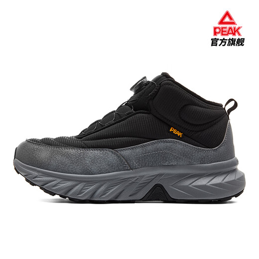PEAK Zhengtu high-top cotton shoes autumn and winter men's shoes plus velvet to keep warm outdoor leisure non-slip wear-resistant black sports shoes