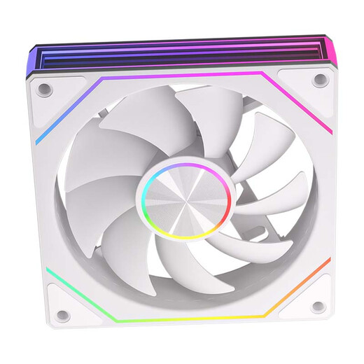 动力火车（PowerTrain）棱镜8 PRO机箱风扇12CM台式电脑ARGB神光同步主机散热风冷 无限镜灯效 白色正叶