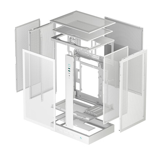 Jiuzhou Fengshen (DEEPCOOL) CH270 vertikales Digitalanzeige-Chassis, weiß, unterstützt Back-Plug-Motherboard/360-Wasserkühlung/Digitalanzeige-Basis/Mesh-Kühlpanel