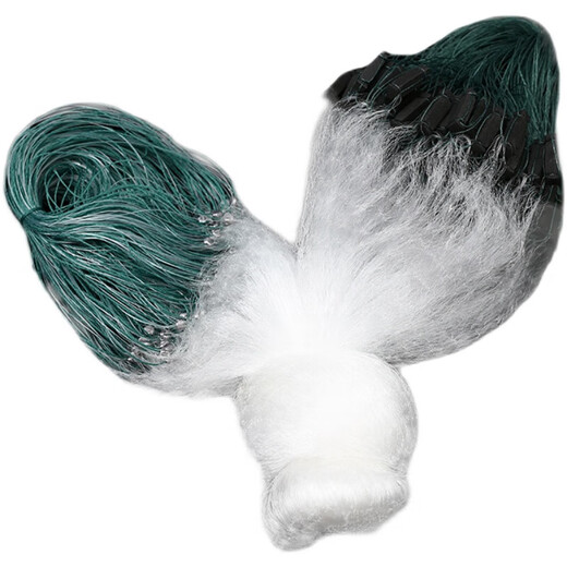 Fish net, sticky mesh, wire mesh, fishing net, three-layer sunken net, single-layer floating net, hanging net, crucian carp net, white strip net, small fish net, fishing net, three-layer sunken net, 38 meters long, 1 meter high, 1 finger