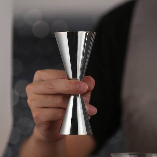 Fantasy stainless steel 304 wine measurer Japanese gold ring double-head measuring cup ounce cup cocktail bar bartending tool 45ml/60ml silver wine measurer