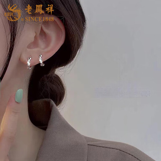 Lao Fengxiang Twist Mobius Earrings for Women, Light Luxury Niche Ear Captive Hole Earrings, Valentine's Day Birthday Gifts/Next Day Delivery - Twist Mobius Earrings